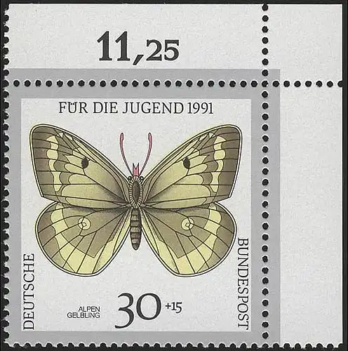 1512 Jeunes papillons 30+15 Pf ** coin o.r.