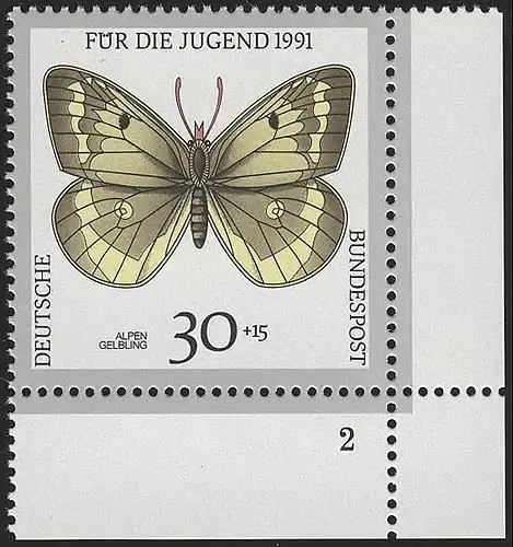 1512 Jugend Schmetterlinge 30+15 Pf ** FN2