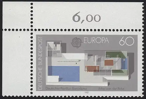 1321 Europe Architecture moderne 60 Pf ** Coin o.l.