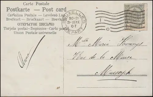 Belgique Amour-AK Il m'aime, ne m... BRUXELLES 31.12.1907