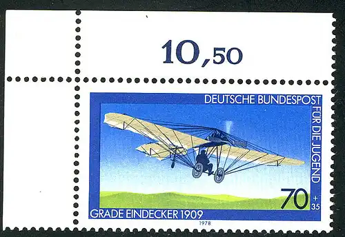 967 Jeunesse Aéronautique 70+35 Pf ** Coin o.l.