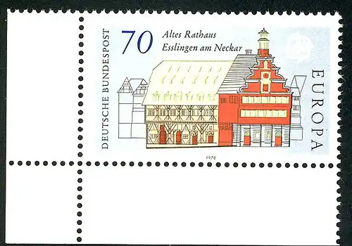 971 Europa Esslingen 70 Pf ** Ecke u.l.