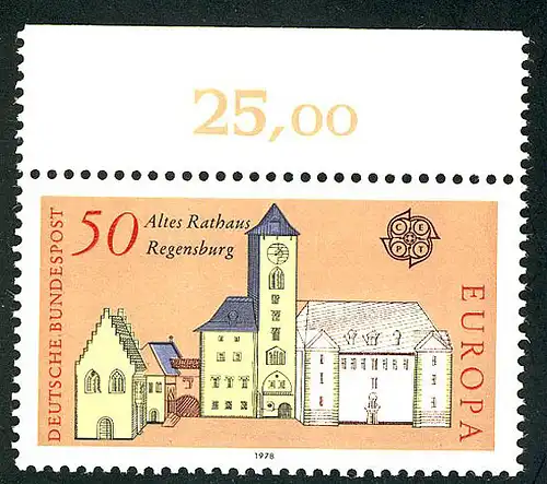 970 Europa Regensburg 50 Pf ** Oberrand