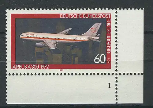 1042 Jugend Luftfahrt 60+30 Pf ** FN1
