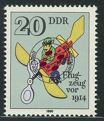 2567 Historisches Spielzeug 20 Pf Flugzeug 1980 O