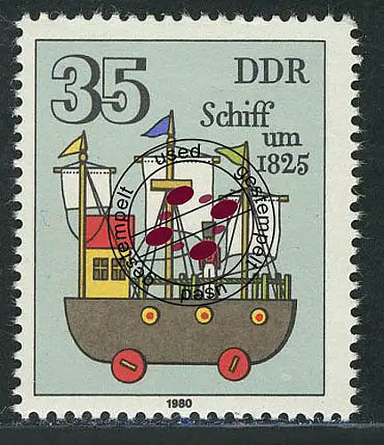 2569 Historisches Spielzeug 35 Pf Schiff 1980 O