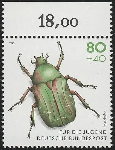 1667 Gold-Rosenkäfer 80+40 Pf ** Oberrand