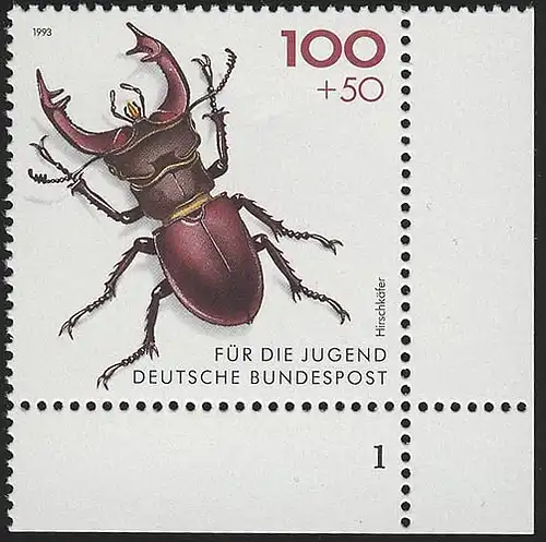 1668 Hirschkäfer 100+50 Pf ** FN1