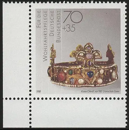 1385 Wohlfahrt Schmiedekunst 70+35 Pf ** Ecke u.l.