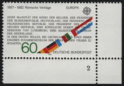 1131 Europe Traités de Rome 60 Pf ** FN2