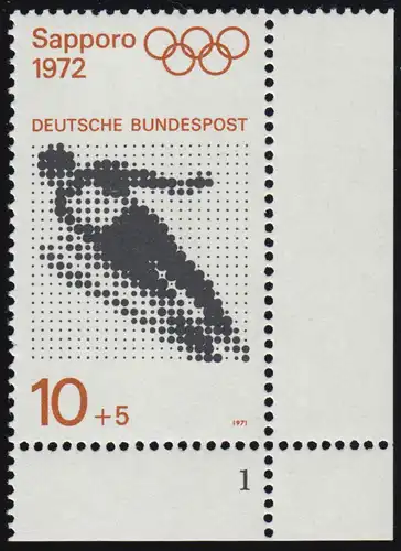 680 Olympische Spiele 10+5 Pf Skispringen ** FN1