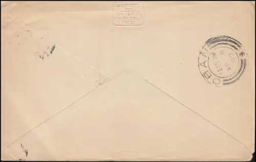 Grande-Bretagne Vol privé Reine Victoria HALFPENNY rouge BRADFORD 7.4.1902