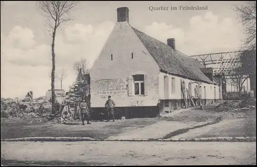 B.S. Kriegslazarett, FELDPOSTSTATION 102 - 17.4.16, AK Quartier im Feindesland 