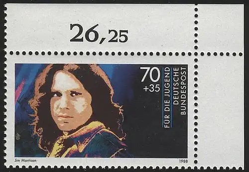 1362 Musique rock Jim Morrison 70+35 Pf ** coin o.r.