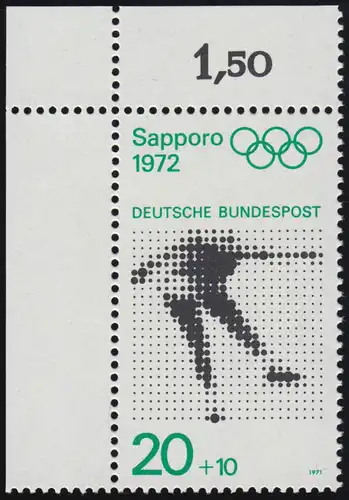 681 Olympische Spiele 20+10 Pf Eiskunstlauf ** Ecke o.l.