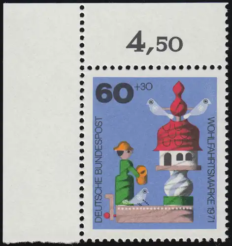 708 Bien-être Jouet ancien 60+30 Pf Pigeonnier ** coin o.l.