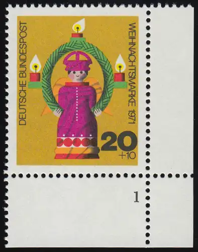 709 Weihnachten 20+10 Pf Weihnachtsengel ** FN1