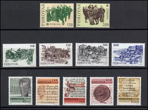 59-69 Danemark-Färöer 1981 complet, ** frais de port