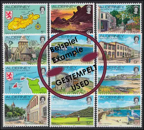 1-12 Guernsey-Alderney Jahrgang 1983, O