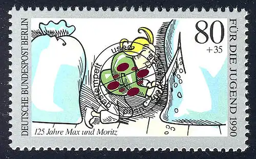 870 Jeunesse Max et Moritz 80+35 Pf O Tamponné