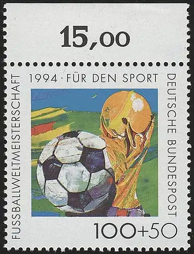 1718 Fußball 100+50 Pf ** Oberrand