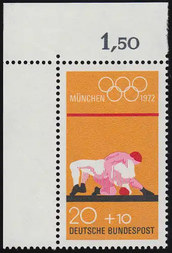 719 Olympische Sommerspiele 20+10 Pf Ringen ** Ecke o.l.