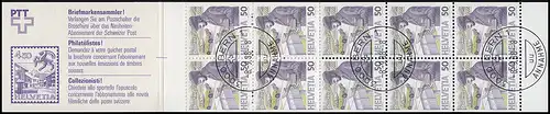 Schweiz Markenheftchen 0-84, Postbeförderung: Der Postbote 1988, ET-O Bern