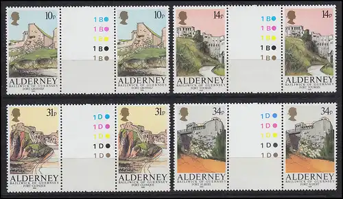 28-31 Guernsey-Alderney Jahrgang 1986 - Zwischenstegpaare, postfrisch ** / MNH