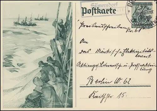 Landpost Silmersdorf über PRITZWALK SSt 1938 auf Sonderpostkarte nach Berlin