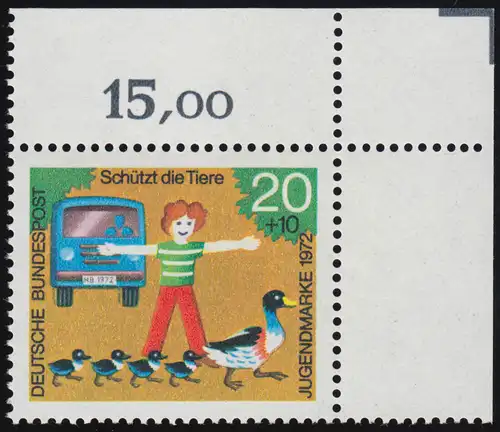 711 Jeunesse Bien-être des animaux 20+10 canards Pf ** coin o.r.
