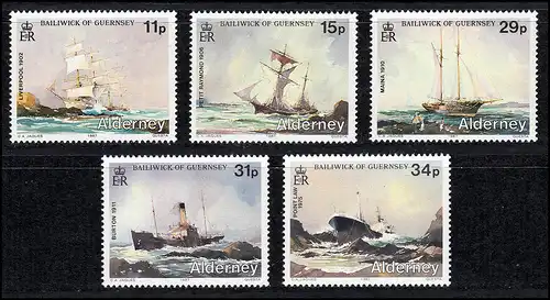 37-42 Guernsey-Alderney Jahrgang 1989, postfrisch ** / MNH