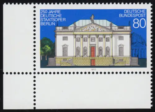 1625 Staatsoper ** Ecke u.l. mit PLF grauer Fleck im Sockel, Feld 46