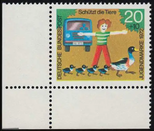711 Jugend Tierschutz 20+10 Pf Enten ** Ecke u.l.
