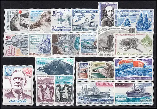 Antarctique français - 136-156 millésime 1980 cp., post-fraude / MNH **