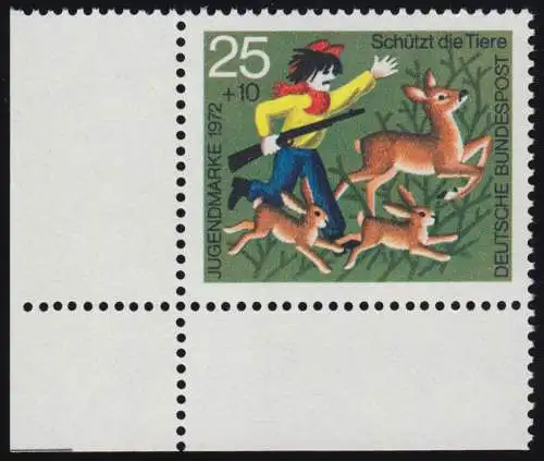 712 Jugend Tierschutz 25+10 Pf Wald ** Ecke u.l.