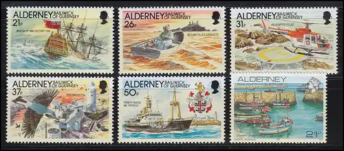 48-53 Guernsey-Alderney Jahrgang 1991, postfrisch ** / MNH
