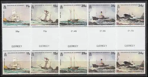 37-42 Guernesey-Alderney - millésime 1989 - paires intermédiaires, frais de port ** / MNH