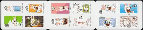 Carnets de marque 7638-7649 Le lapin fou autocollant 2020, ** / MNH