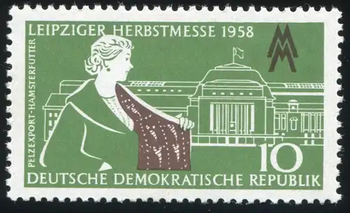 649 Leipziger Messe 10 Pf. mit PLF Giebelunterbrechung, Feld 12, **