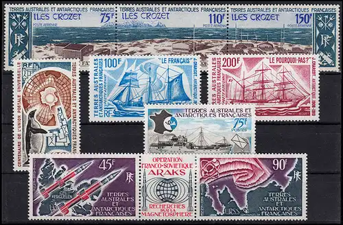 Antarctique français - 89-97 millésime 1974/75 kpl., post-fraude / MNH **