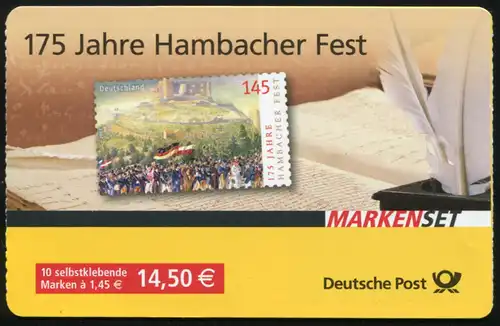 68a Lb MH Hambacher Fest, avec un point vert, petit autocollant, **