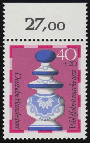 744 Wohlfahrt Schachfiguren 40+20 Pf Dame ** Oberrand