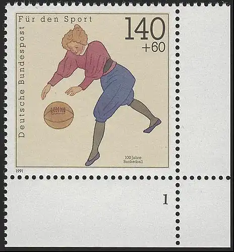 1501 Sporthilfe 140+60 Pf Basketball ** FN1