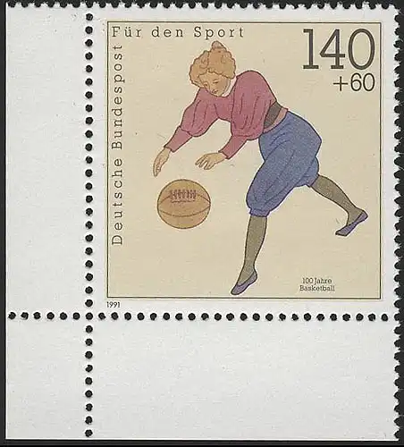 1501 Sporthilfe 140+60 Pf Basketball ** Ecke u.l.