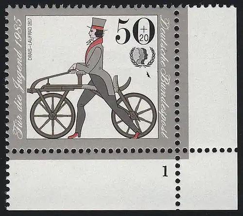 1242 Jeunes Bicyclettes historiques 50+20 Pf ** FN1
