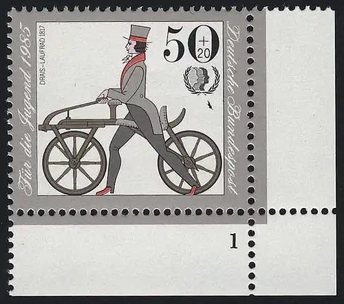 1242 Jugend Historische Fahrräder 50+20 Pf ** FN1