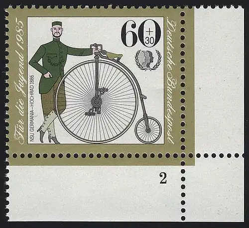 1243 Jugend Historische Fahrräder 60+30 Pf ** FN2