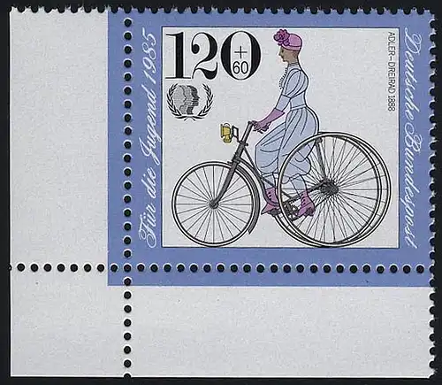1245 Jeunes Bicyclettes historiques 120+60 Pf ** Coin et l.
