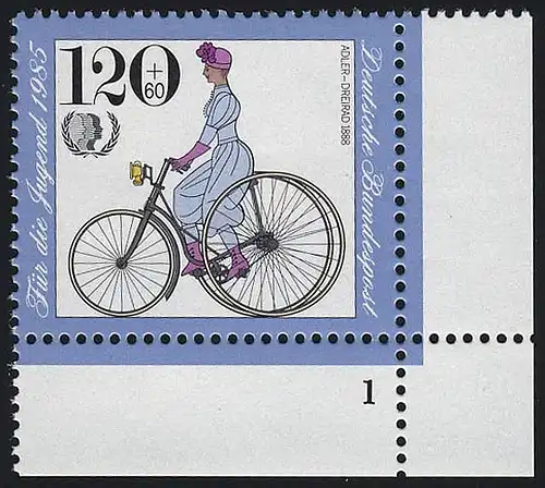 1245 Jeunes Bicyclettes historiques 120+60 Pf ** FN1