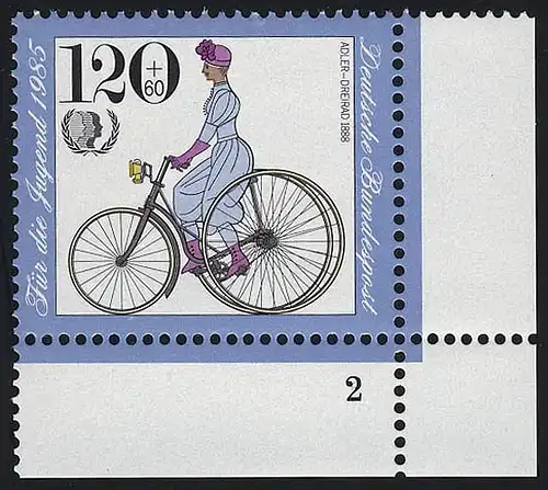 1245 Jeunes Bicyclettes historiques 120+60 Pf ** FN2